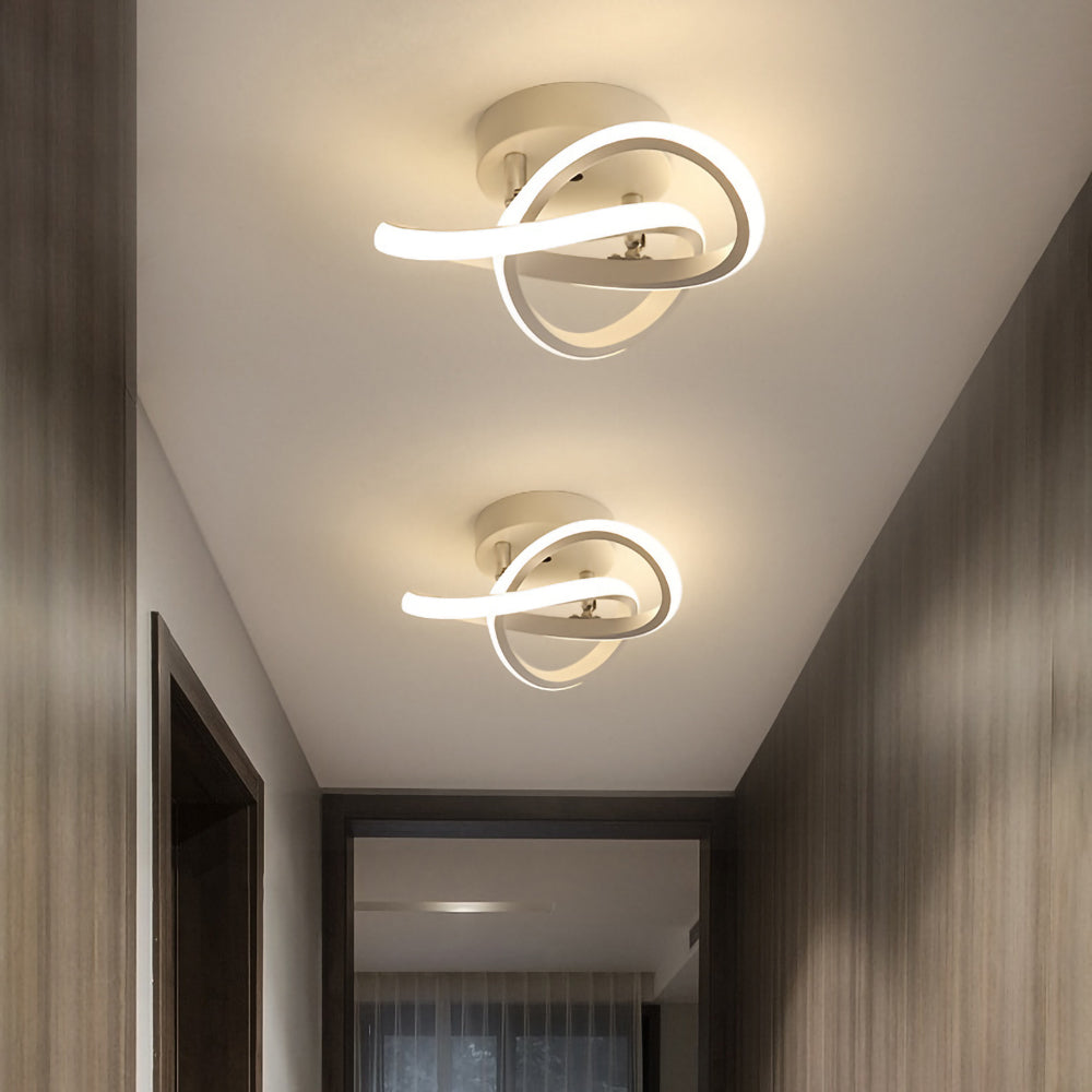 White LED Ceiling Light | Circular Flush Mount Design | Even Illumination for Hallways and Living Rooms