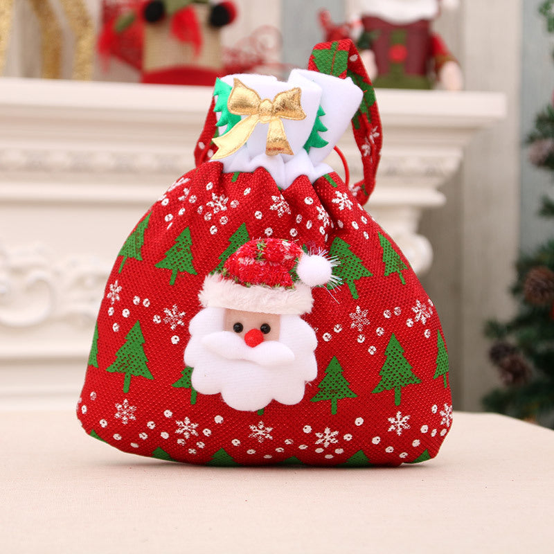 Santa Claus Decoration Drawstring Gift Bag for Christmas