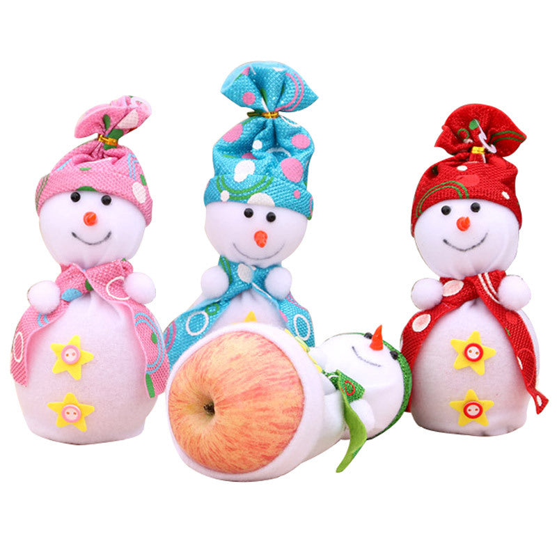 Plush Snowman Figurines Christmas Decorations for Shelves