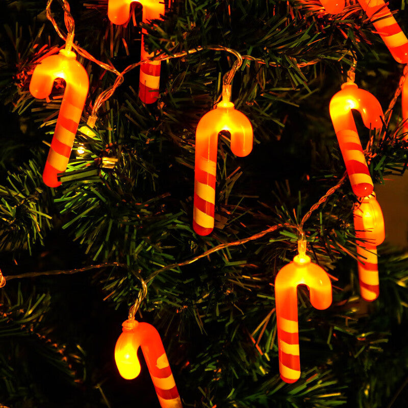 LED Christmas String Lights with Festive Motifs and Remote