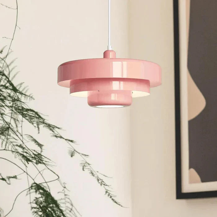 Multi-Layer Metal Pendant Light Ceiling Fixture | Nordic Vintage Shade That Spreads a Glare-Free Glow | White