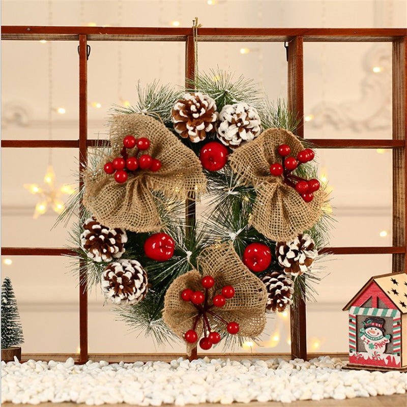 Artificial Christmas Wreath with Pine Cones and Red Berries