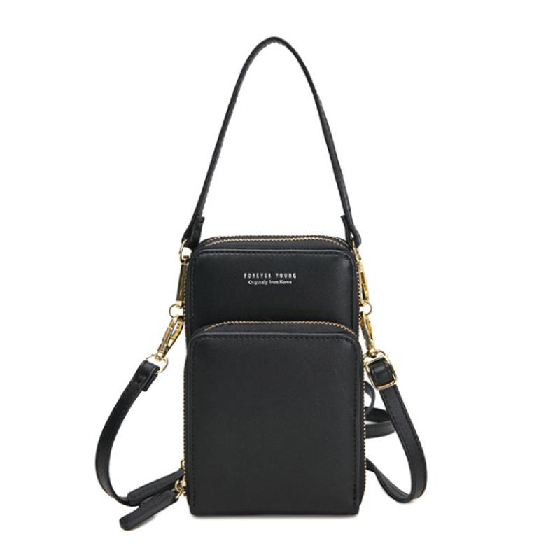 Touchscreen Phone Crossbody Bag with Clear PVC Window | Two Detachable Straps for Shoulder or Wrist | 11 Colors