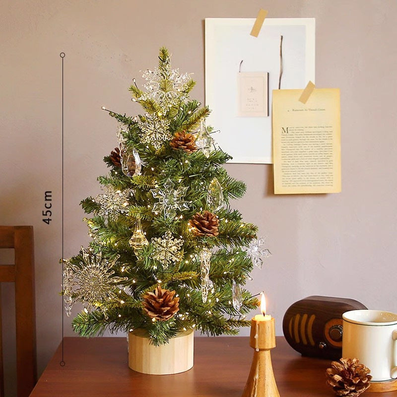Small Artificial Christmas Tree with Lights and Ornament Set