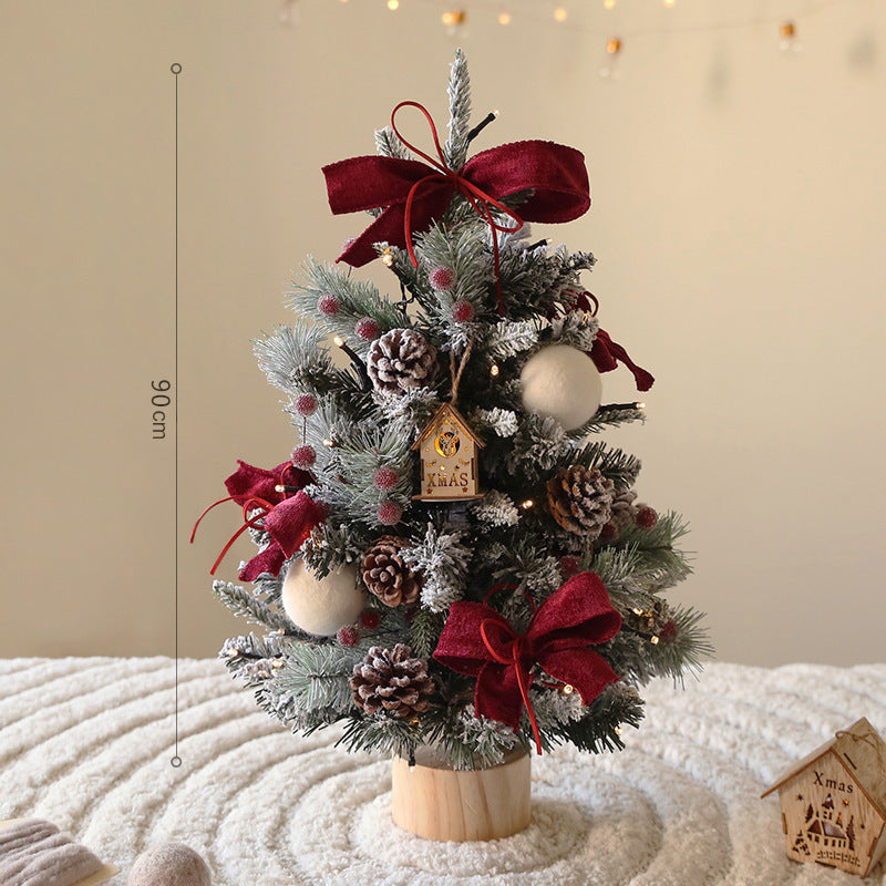 Small Artificial Christmas Tree with Lights and Ornament Set