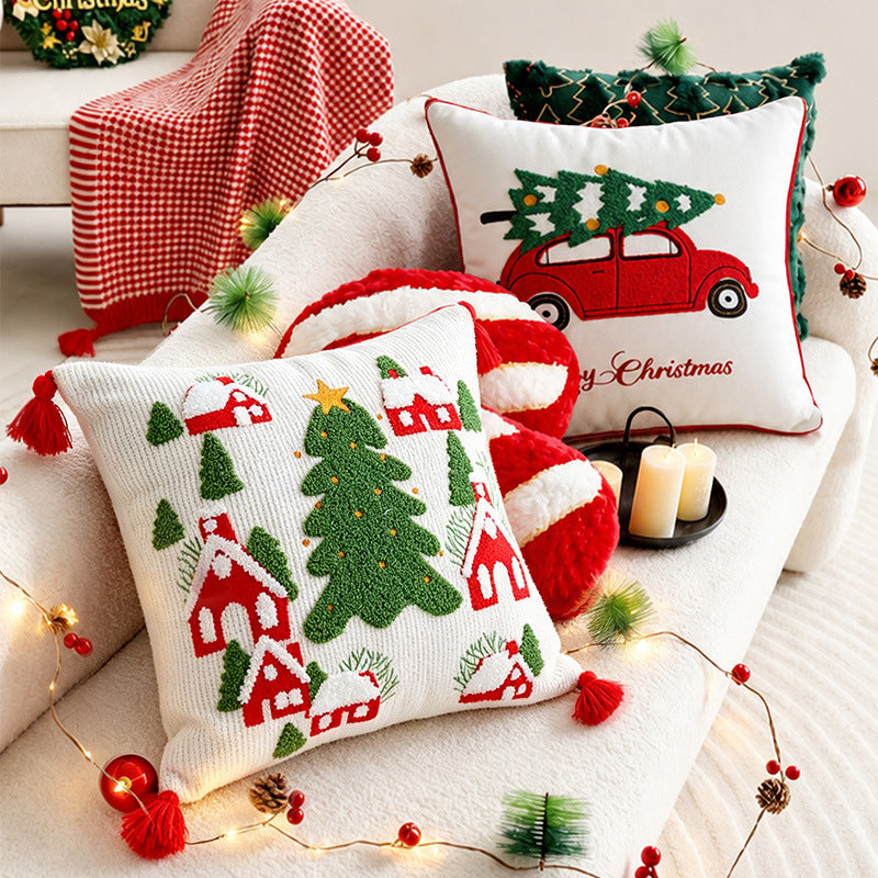Christmas Throw Pillow Covers for Couch with Festive Designs