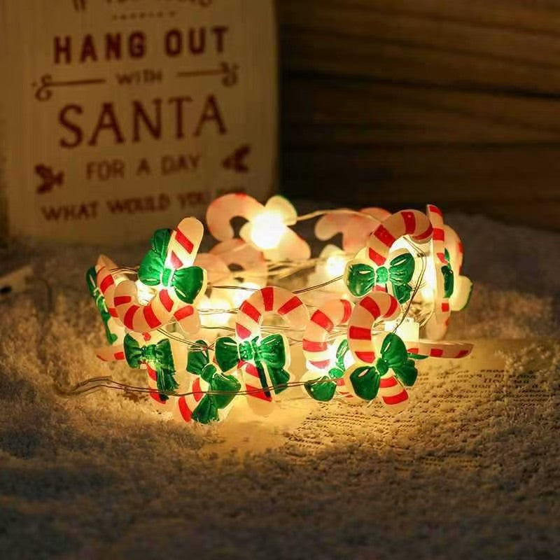 LED Christmas Tree String Lights with Copper Wire and Motifs