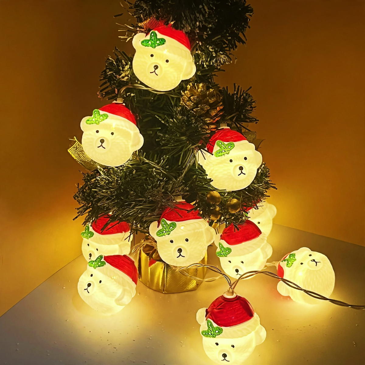 LED Christmas String Lights with Remote and Holiday Shapes