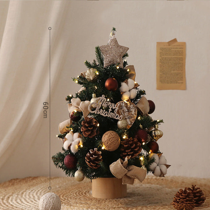 Small Artificial Christmas Tree with Lights and Ornament Set