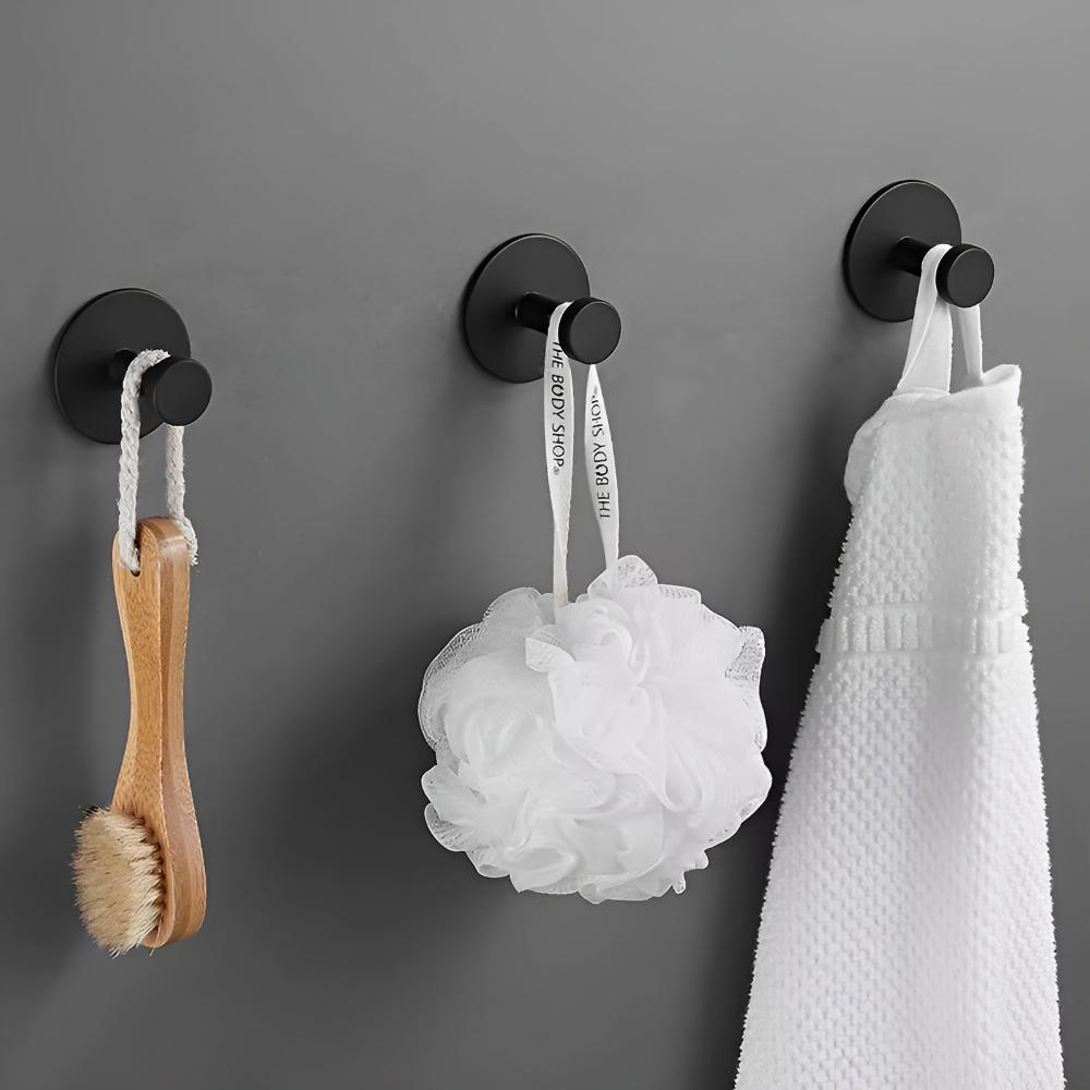 Shower Hooks with Grip Lock Design | Compact, Space-Saving Size | Organizes Loofahs and Bathroom Accessories