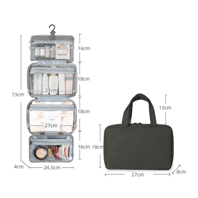 Cosmetic Organizer for Travel with Four Compartments | Padded, Water Resistant Shell | Packs Into a Suitcase or Backpack
