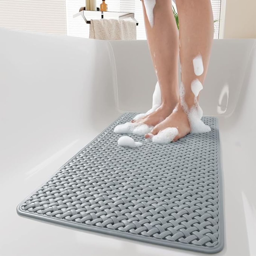 Non-Slip Shower Mat with Grip Design | Extra Traction on Wet Surfaces | Easy to Position and Remove