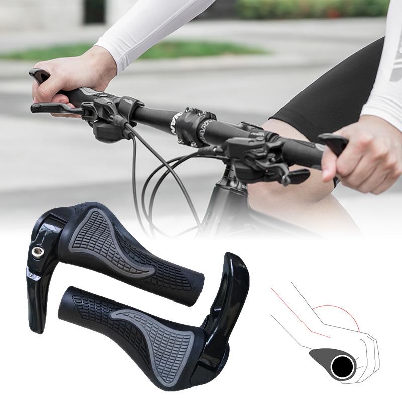 Ergonomic Bike Grips in Silicone and Aluminum Alloy | Fit 22.2 mm Handlebars, Angle Adjustable | Bicycle Accessories