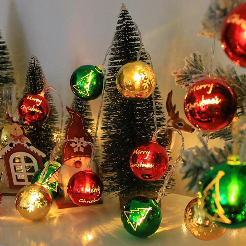 LED Christmas String Lights with Festive Motifs and Remote