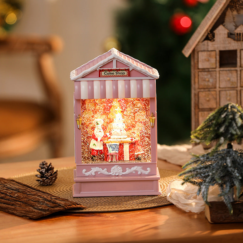 Christmas Lanterns with Snow Effect and Warm Light Glow