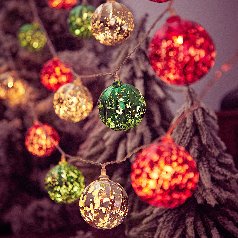 LED Christmas String Lights with Festive Motifs and Remote