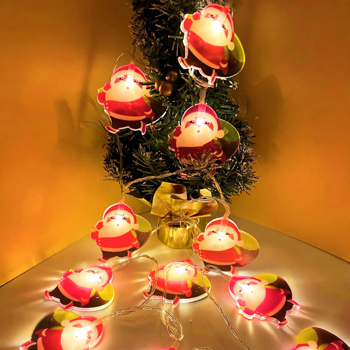 LED Christmas String Lights with Remote and Holiday Shapes