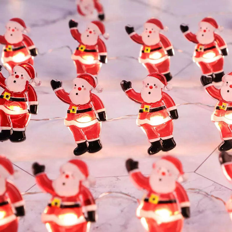 LED Christmas String Lights with Santa and Nutcracker Motifs
