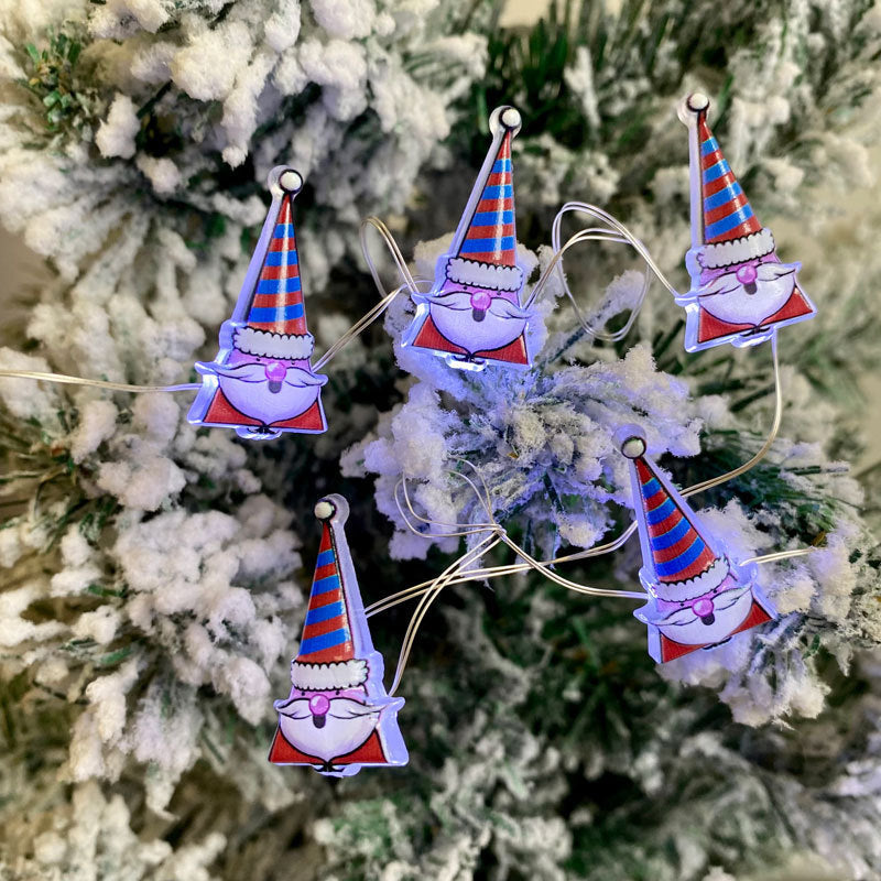 LED Christmas String Lights with Santa and Nutcracker Motifs