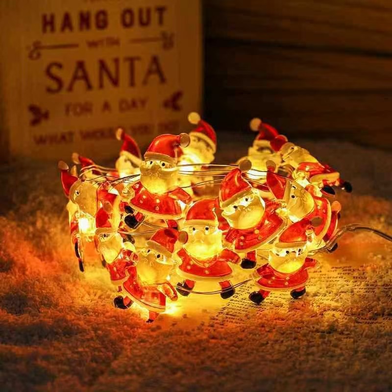 LED Christmas Tree String Lights with Copper Wire and Motifs