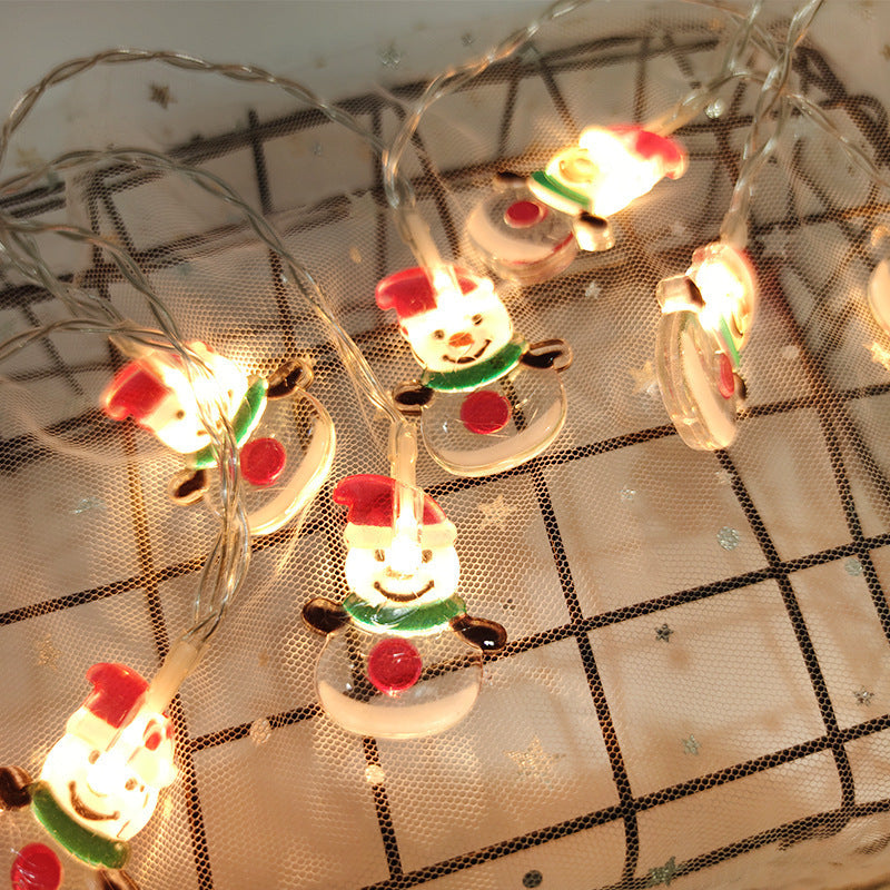 LED Christmas String Lights with Festive Motifs and Remote