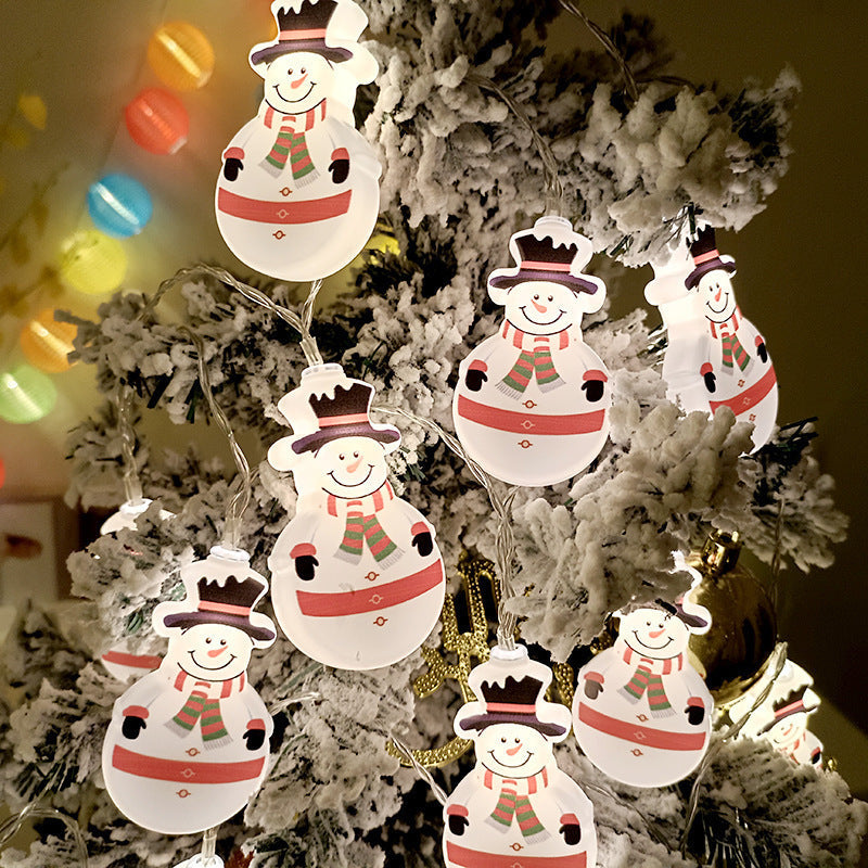 LED Christmas String Lights with Festive Motifs and Remote