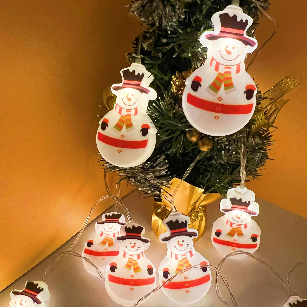 LED Christmas String Lights with Remote and Holiday Shapes