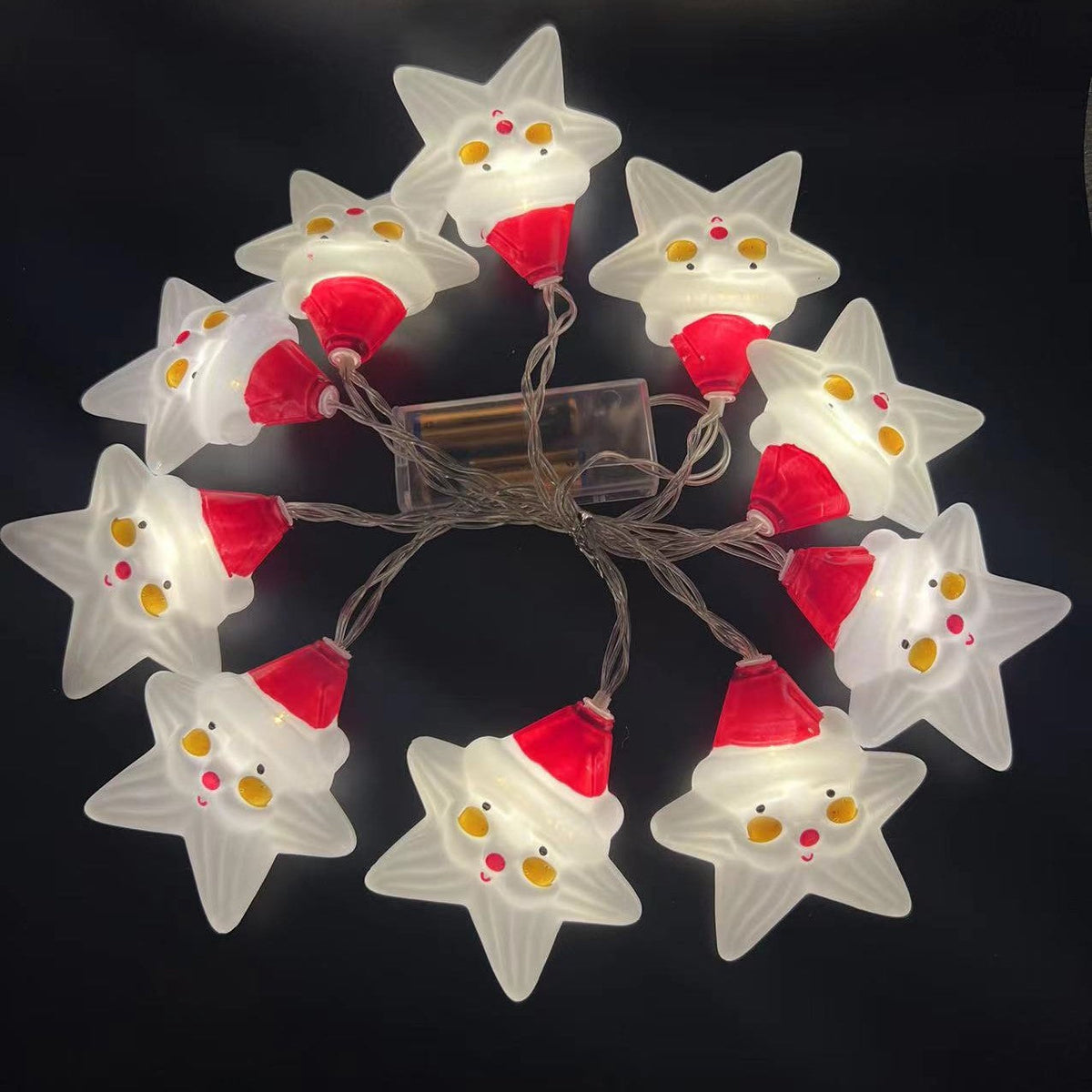 LED Christmas String Lights with Festive Motifs and Remote