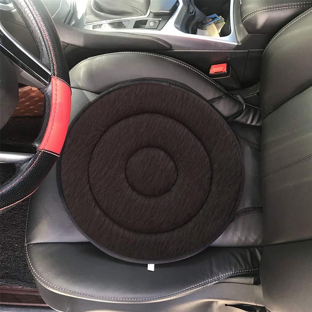 Swivel Seat Cushion That Turns 360 Degrees, 15.7 Inches Across | Non-Slip Textured Underside | Black, Beige, Coffee or Red