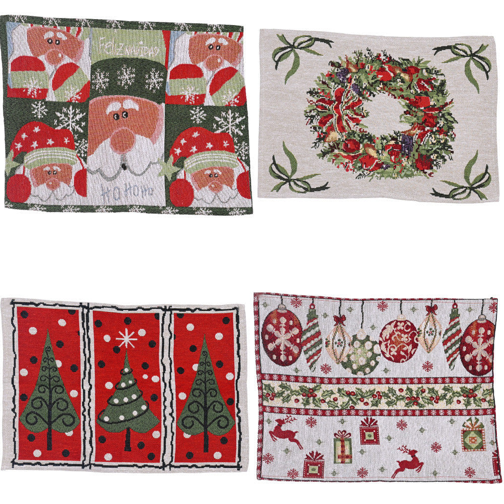 Christmas Table Runner Style Embroidered Holiday Placemats