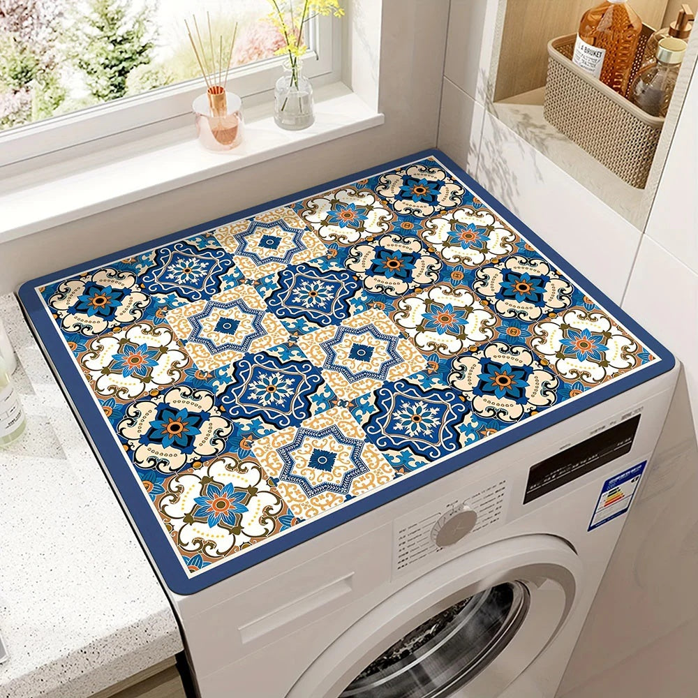 Appliance Top Mat with Mandala Design | Protective and Decorative | Fits Washing Machines and Flat-Top Appliances