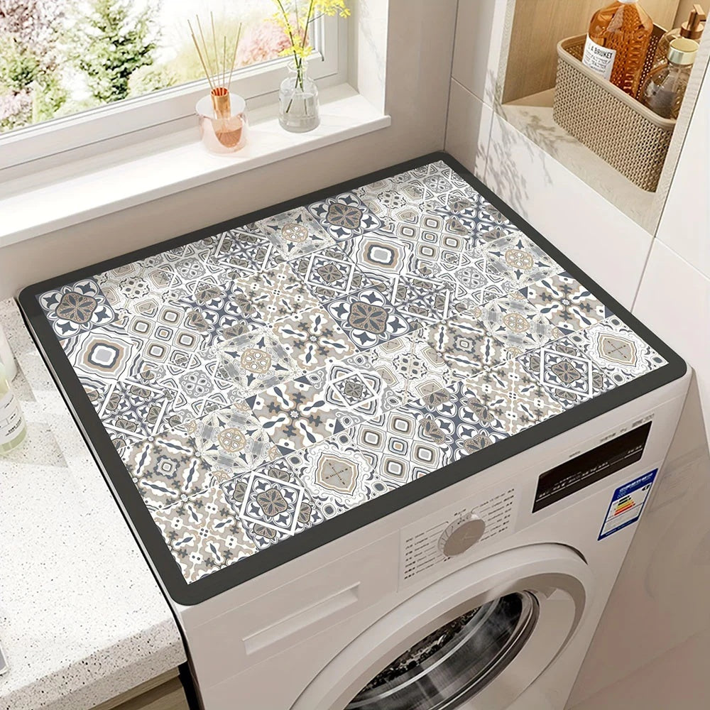 Appliance Top Mat with Mandala Design | Protective and Decorative | Fits Washing Machines and Flat-Top Appliances