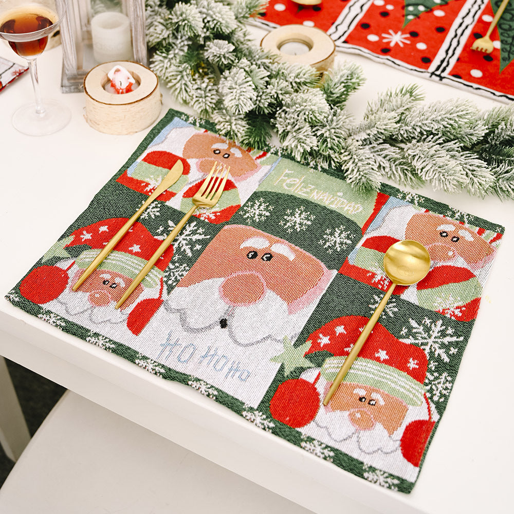 Christmas Table Runner Style Embroidered Holiday Placemats