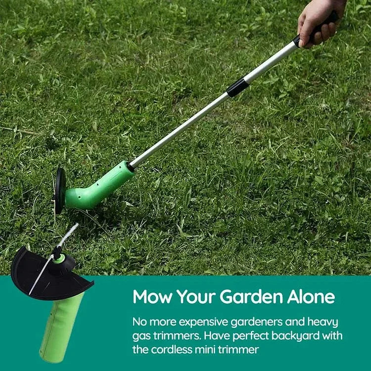 Cordless Handheld Battery Weed Trimmer | Adjustable Cutting Height for Lawn Edges and Garden Borders | Runs on AA Cells