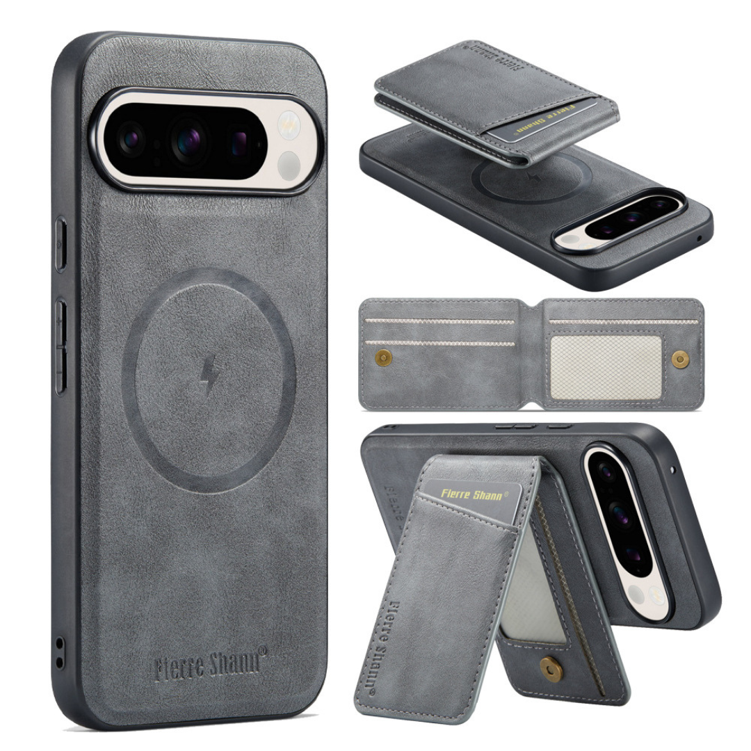 Wallet Phone Case for Google Pixel 9 8 and 7 | Magnetic Card Holder with Fold Out Stand | Slim Non Slip Back