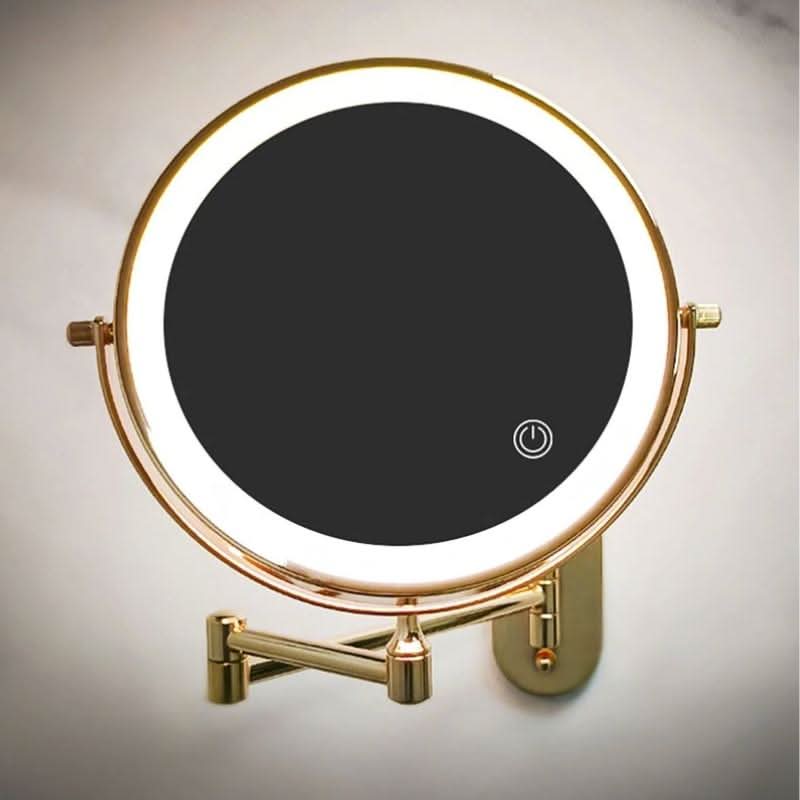 Rechargeable LED Makeup Mirror with Magnification | Wall-Mounted, Space-Saving Design | Cordless Use for Bathrooms and Bedrooms