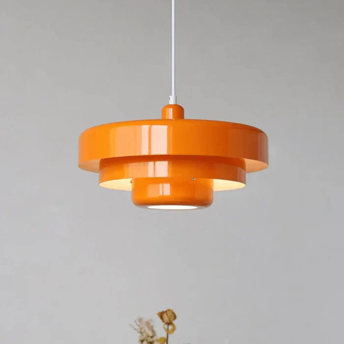 Multi-Layer Metal Pendant Light Ceiling Fixture | Nordic Vintage Shade That Spreads a Glare-Free Glow | White