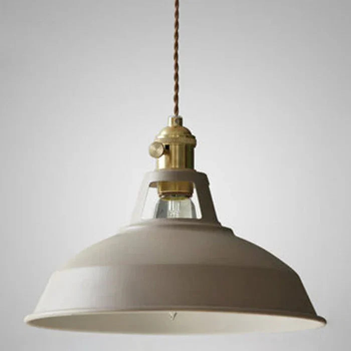Industrial Retro Metal Pendant Light Ceiling Fixture with E27 Socket | Adjustable Textile Cord | 7 Colors