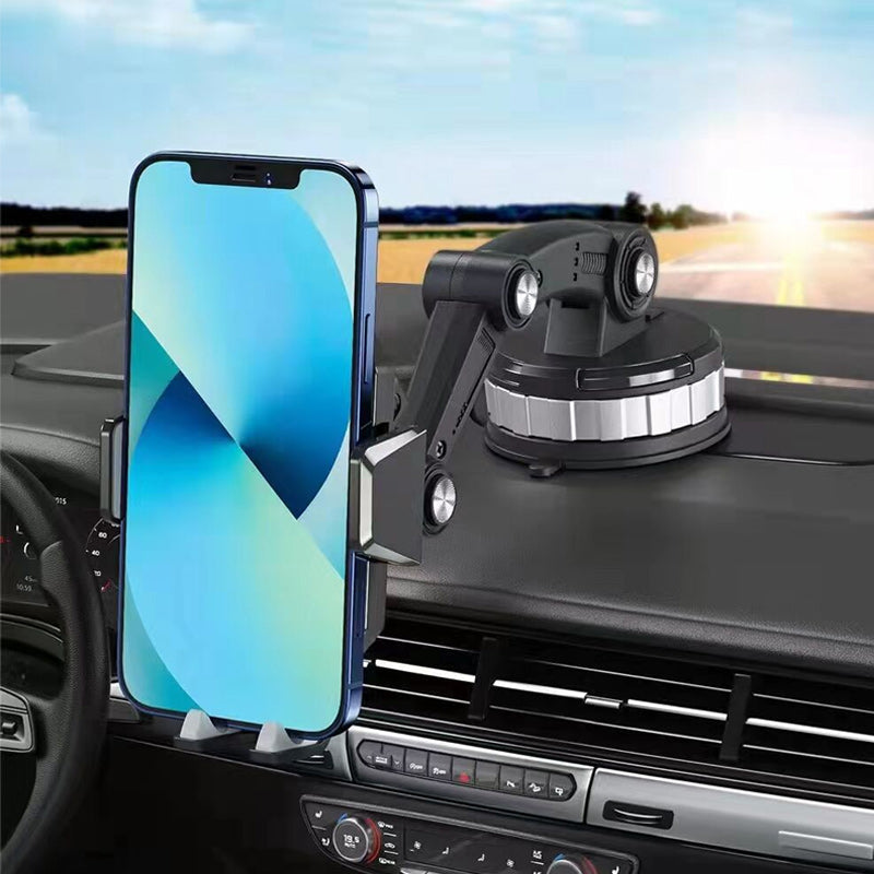 Suction Cup Car Phone Holder for Dashboard and Windshield | One Touch Lock with Telescopic Arm and 360 Swivel