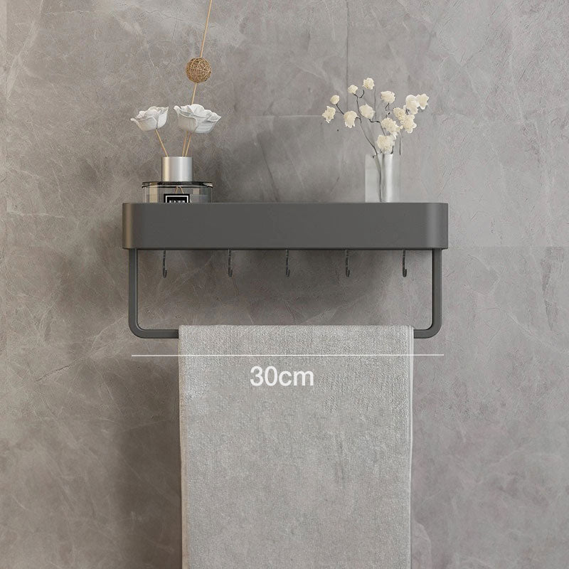 Adhesive Shelves for Bathroom Wall, No Drilling Needed | 30, 40 or 50 cm, Also With a Towel Bar | Screw Hooks and Plugs Included