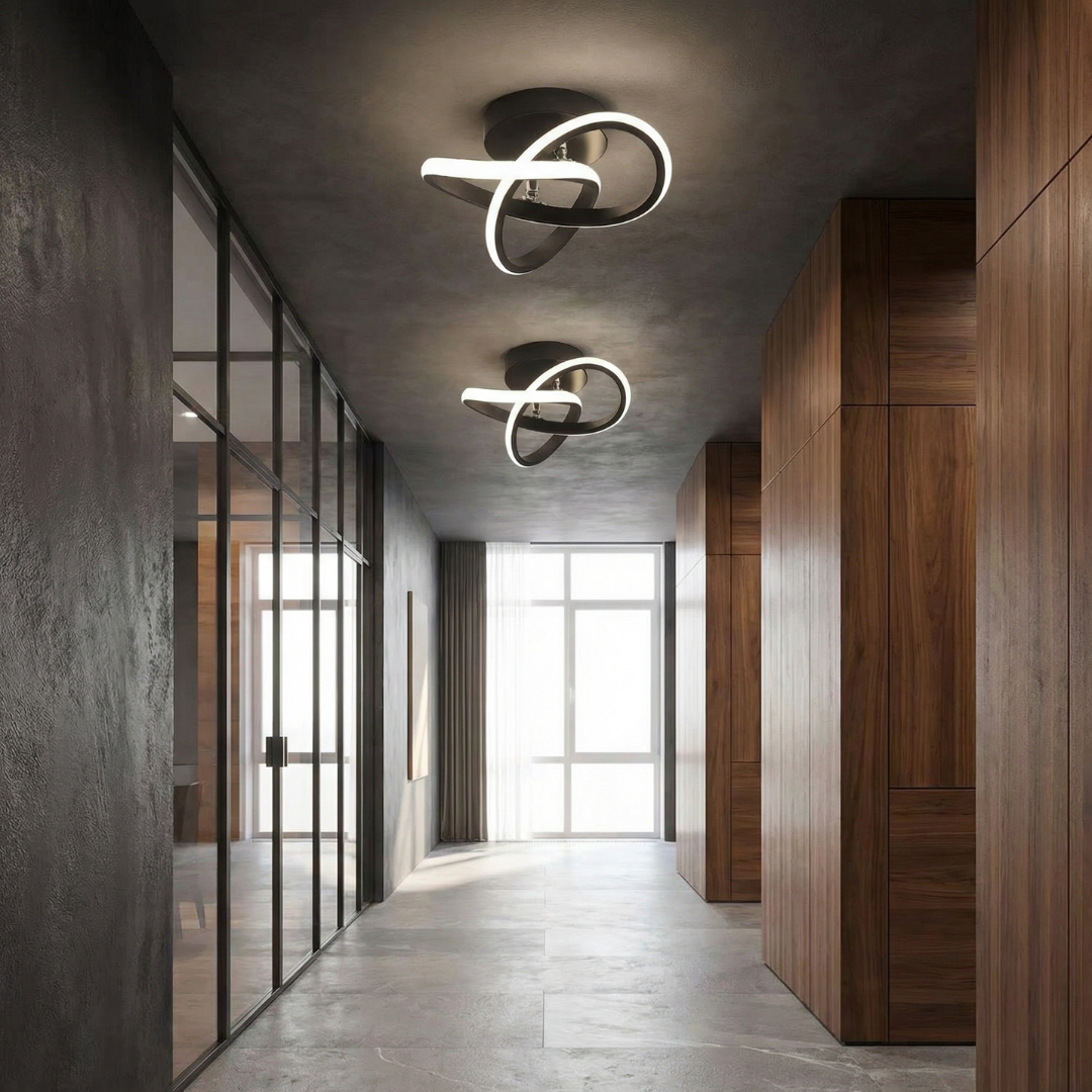 White LED Ceiling Light | Circular Flush Mount Design | Even Illumination for Hallways and Living Rooms