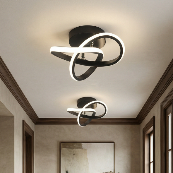 White LED Ceiling Light | Circular Flush Mount Design | Even Illumination for Hallways and Living Rooms