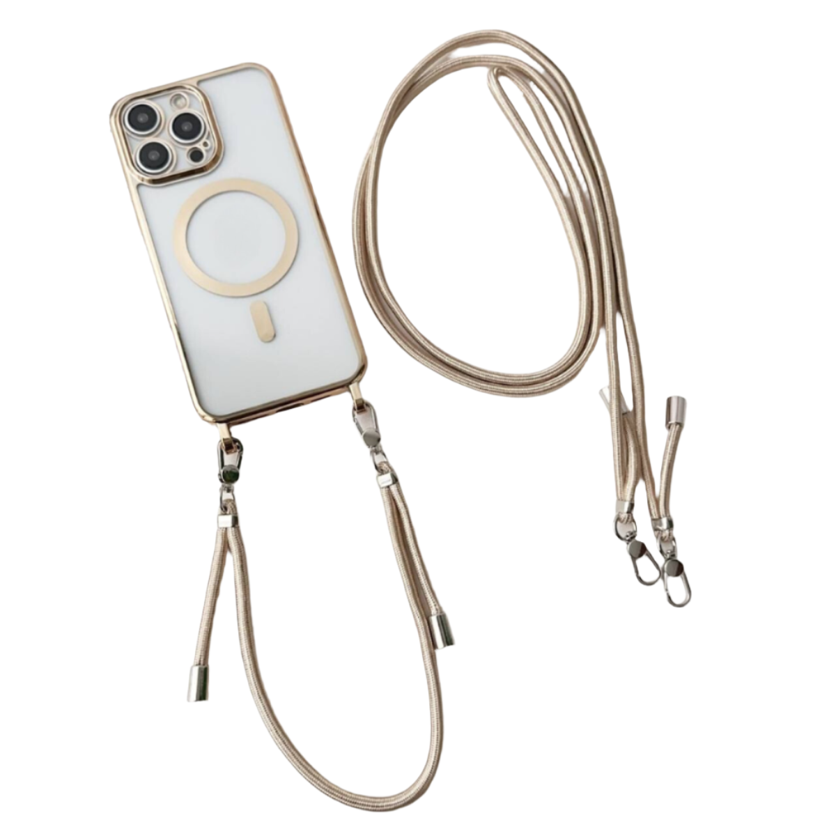 Crossbody MagSafe Phone Case for iPhone 16 15 14 and 13 | Slim Shockproof Cover with Adjustable Neck Strap