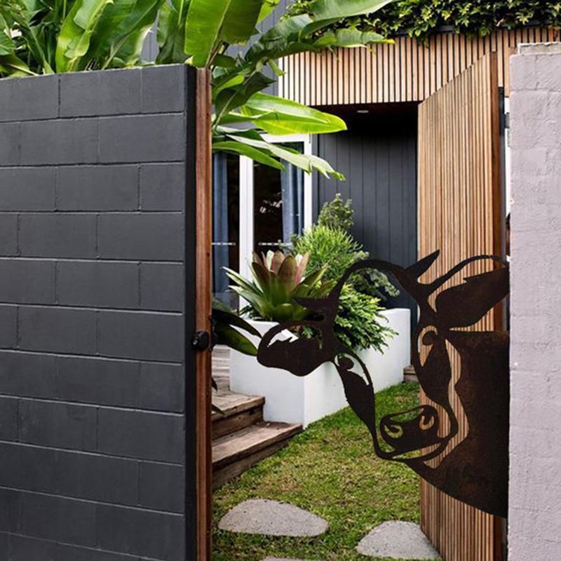 Garden Metal Art Farm Animal Silhouette on a Ground Stake | Coated Finish That Handles Sun and Rain | 24 Motifs to Choose
