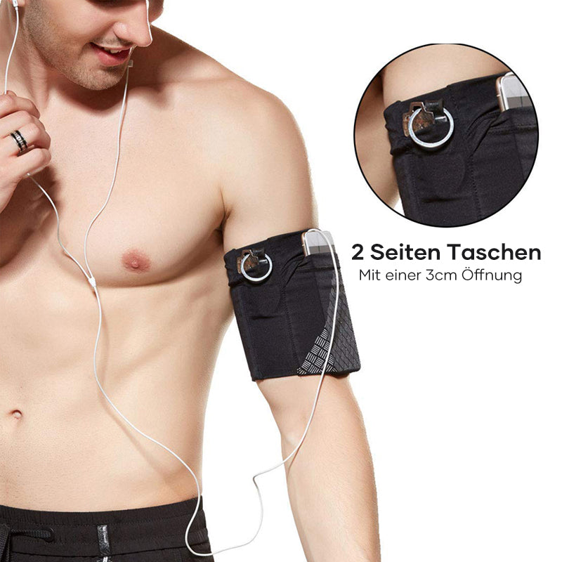 Running Armband Phone Pouch for Keys and Cards | Stretch Sleeve with a Side Opening | Wear on the Arm or Wrist in S to L