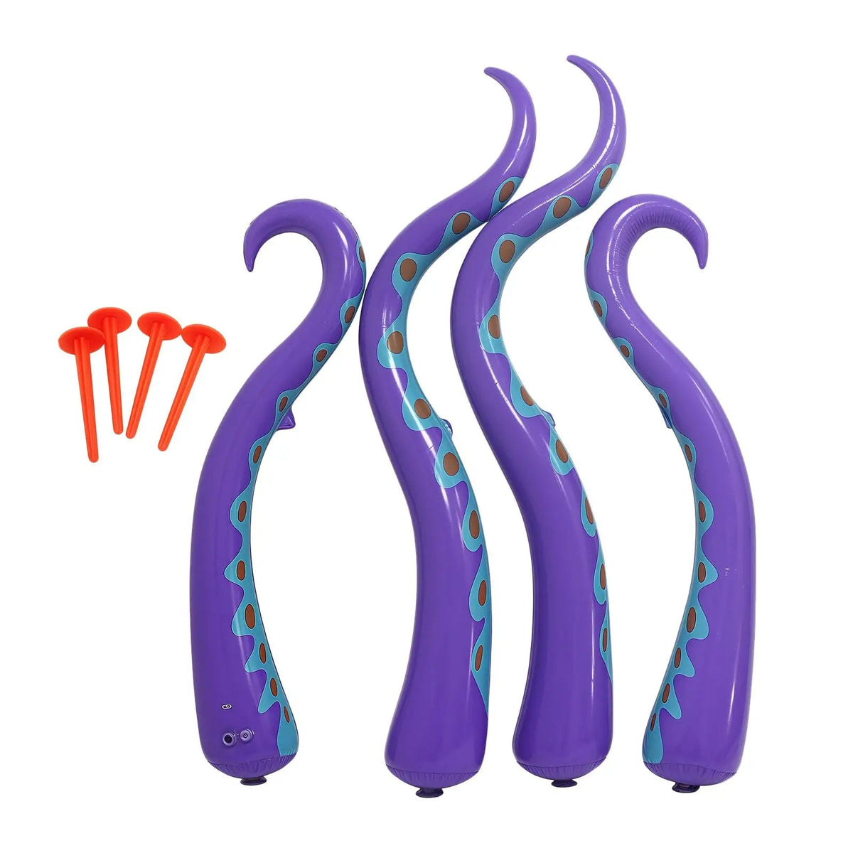 Inflatable Halloween Octopus Tentacles, Set Of 4 | Up To 59 In Purple Waterproof PVC | Ground Stakes For Yard Or Window