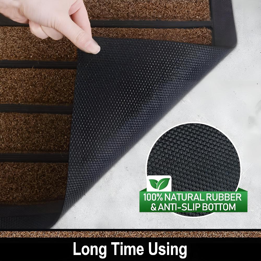 Striped Door Mat with Non-Slip Backing | Stable for High-Traffic Entryways | Durable for Daily Use