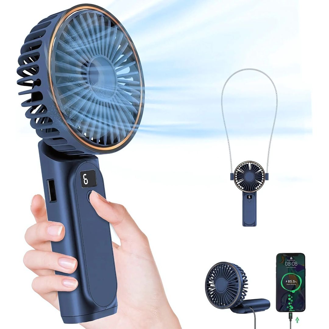Compact Mini Hand Fan for Quick Cooling | USB Rechargeable, Lightweight | Ideal for Travel & Everyday Use