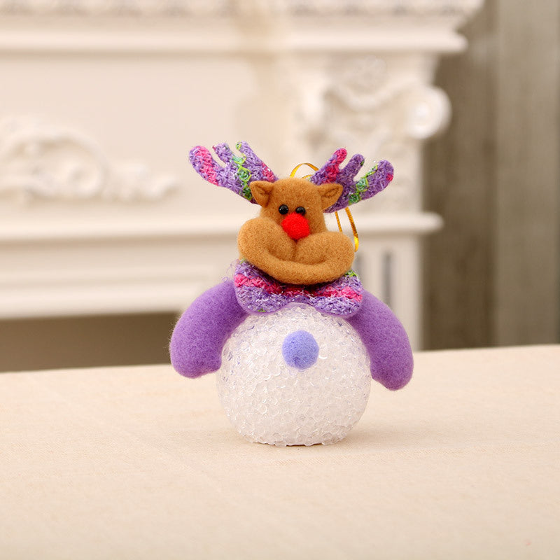 Light Up Christmas Tree Ornaments with Reindeer and Santa Figures