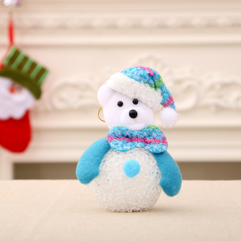 Light Up Christmas Tree Ornaments with Reindeer and Santa Figures